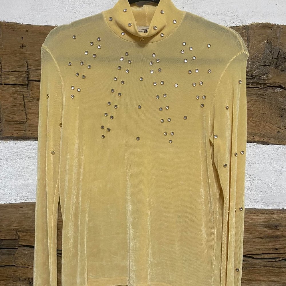 1849 Authentic Ranchwear EST: Trademark yellow long sleeve turtle neck